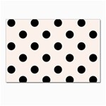 Polka Dots - Black on Seashell Postcard 4 x 6  (Pkg of 10)