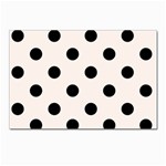 Polka Dots - Black on Seashell Postcards 5  x 7  (Pkg of 10)