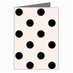 Polka Dots - Black on Seashell Greeting Cards (Pkg of 8)