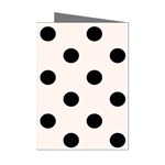 Polka Dots - Black on Seashell Mini Greeting Cards (Pkg of 8)