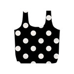 Polka Dots - Seashell on Black Full Print Recycle Bag (S)