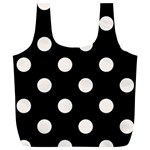 Polka Dots - Seashell on Black Full Print Recycle Bag (XL)