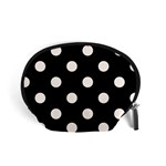 Polka Dots - Seashell on Black Accessory Pouch (Small)