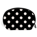 Polka Dots - Seashell on Black Accessory Pouch (Large)