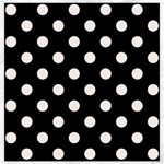 Polka Dots - Seashell on Black Canvas 12  x 12 