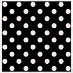 Polka Dots - Seashell on Black Canvas 20  x 20 