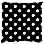 Polka Dots - Seashell on Black Large Cushion Case (One Side)