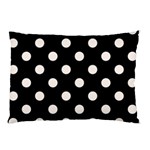 Polka Dots - Seashell on Black Pillow Case (Two Sides)