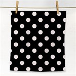 Polka Dots - Seashell on Black Face Towel