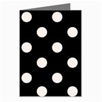 Polka Dots - Seashell on Black Greeting Cards (Pkg of 8)