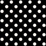 Polka Dots - Seashell on Black ScrapBook Page 8  x 8 