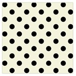 Polka Dots - Black on Beige Large Satin Scarf (Square)