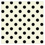 Polka Dots - Black on Beige Large Satin Scarf (Square)