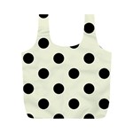 Polka Dots - Black on Beige Full Print Recycle Bag (M)