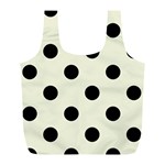 Polka Dots - Black on Beige Full Print Recycle Bag (L)