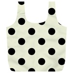 Polka Dots - Black on Beige Full Print Recycle Bag (XL)