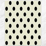 Polka Dots - Black on Beige Canvas 11  x 14 