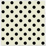 Polka Dots - Black on Beige Canvas 12  x 12 