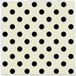 Polka Dots - Black on Beige Canvas 16  x 16 