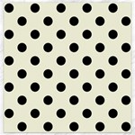 Polka Dots - Black on Beige Canvas 16  x 16 