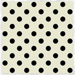 Polka Dots - Black on Beige Canvas 20  x 20 