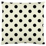 Polka Dots - Black on Beige Large Cushion Case (Two Sides)