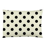 Polka Dots - Black on Beige Pillow Case (One Side)