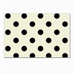 Polka Dots - Black on Beige Postcard 4 x 6  (Pkg of 10)