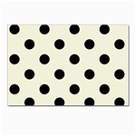 Polka Dots - Black on Beige Postcards 5  x 7  (Pkg of 10)