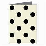 Polka Dots - Black on Beige Greeting Card