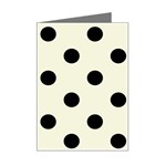 Polka Dots - Black on Beige Mini Greeting Card