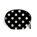 Polka Dots - Beige on Black Accessory Pouch (Small)