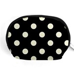 Polka Dots - Beige on Black Accessory Pouch (Medium)