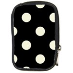 Polka Dots - Beige on Black Compact Camera Leather Case