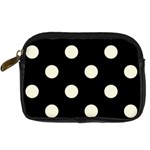 Polka Dots - Beige on Black Digital Camera Leather Case