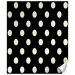 Polka Dots - Beige on Black Canvas 8  x 10 