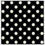 Polka Dots - Beige on Black Canvas 12  x 12 