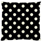 Polka Dots - Beige on Black Large Cushion Case (Two Sides)