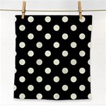 Polka Dots - Beige on Black Face Towel