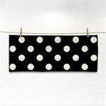 Polka Dots - Beige on Black Hand Towel