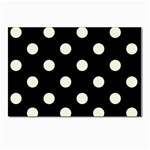 Polka Dots - Beige on Black Postcard 4 x 6  (Pkg of 10)