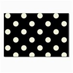 Polka Dots - Beige on Black Postcards 5  x 7  (Pkg of 10)