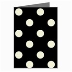 Polka Dots - Beige on Black Greeting Cards (Pkg of 8)