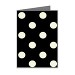 Polka Dots - Beige on Black Mini Greeting Card