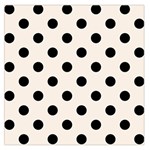 Polka Dots - Black on Linen Large Satin Scarf (Square)