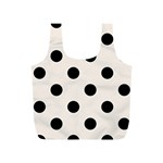 Polka Dots - Black on Linen Full Print Recycle Bag (S)