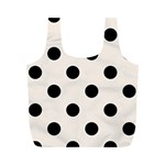 Polka Dots - Black on Linen Full Print Recycle Bag (M)