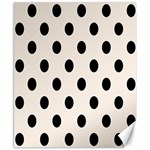 Polka Dots - Black on Linen Canvas 8  x 10 