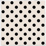 Polka Dots - Black on Linen Canvas 16  x 16 