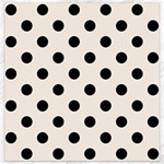 Polka Dots - Black on Linen Canvas 16  x 16 